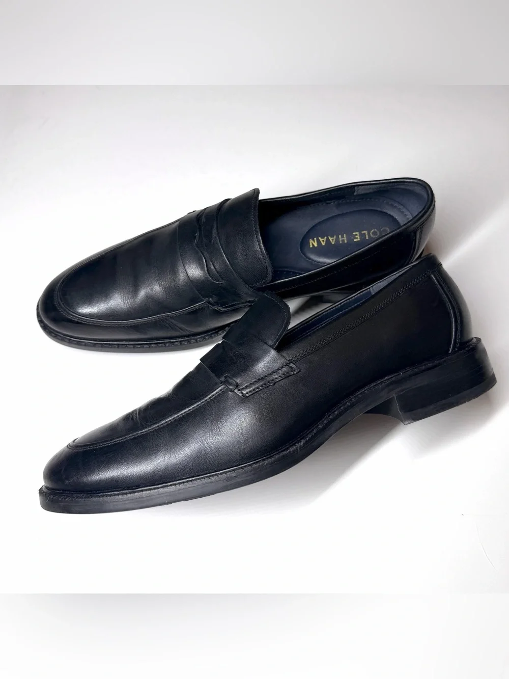 Cole Haan Men's Modern Classics Leather Black Penny Loafer Size- 9 M